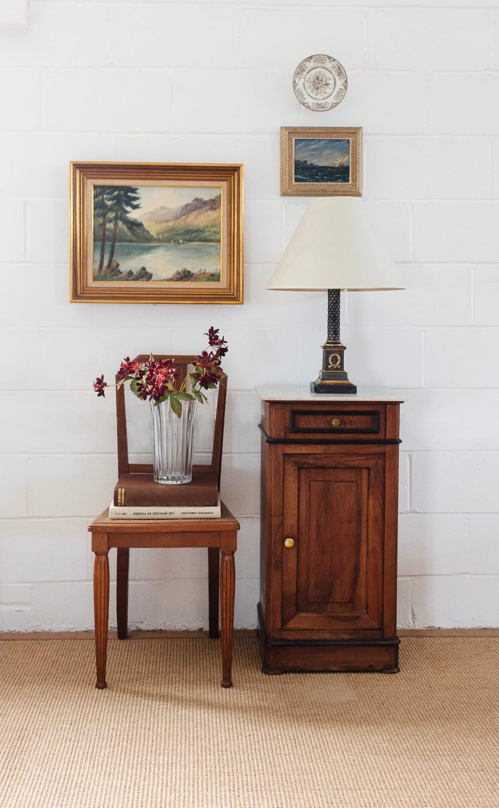 19th century french Louis Philippe walnut and marble top side table