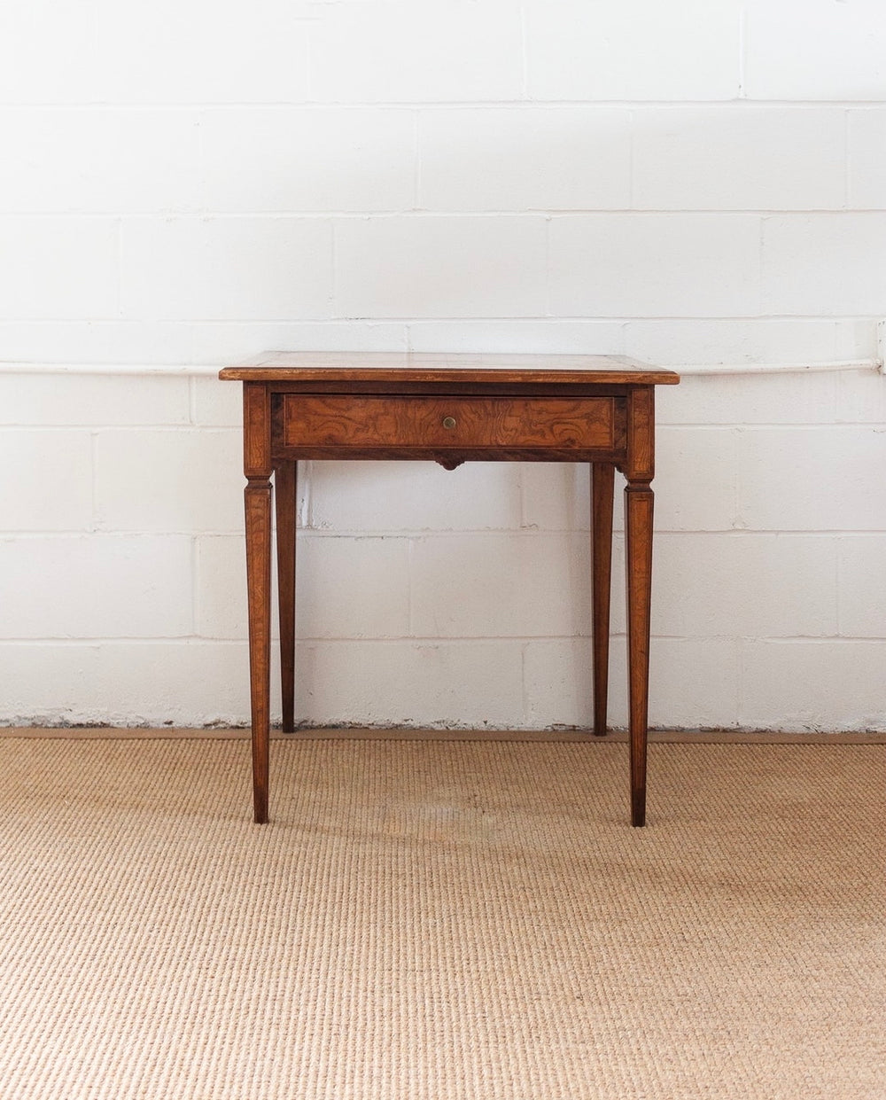 19th century Italian burl oak and inlay writing desk