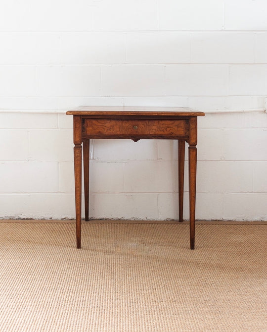 19th century Italian burl oak and inlay writing desk