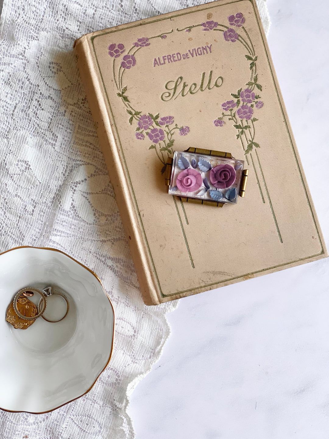 vintage french art nouveau hardcover book, "stello"