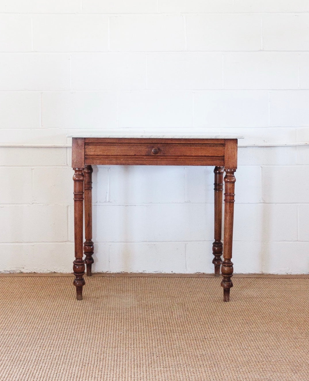 19th century french pine marble top table