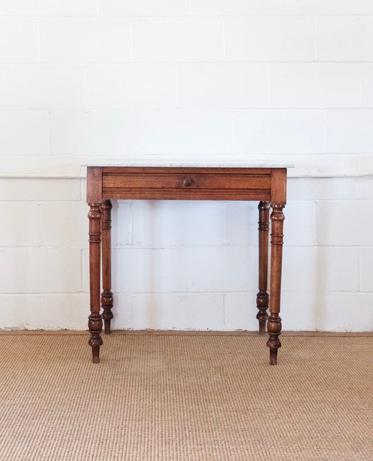 19th century french pine marble top table
