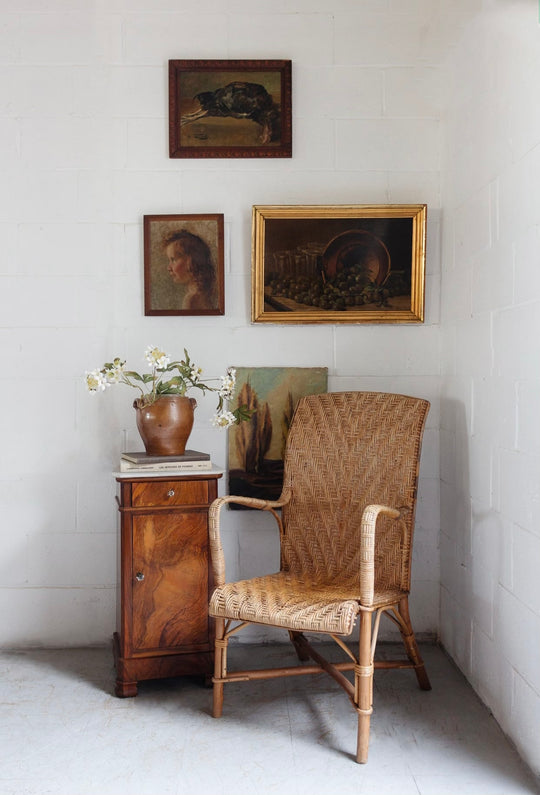 19th century French burl walnut and marble top night stand