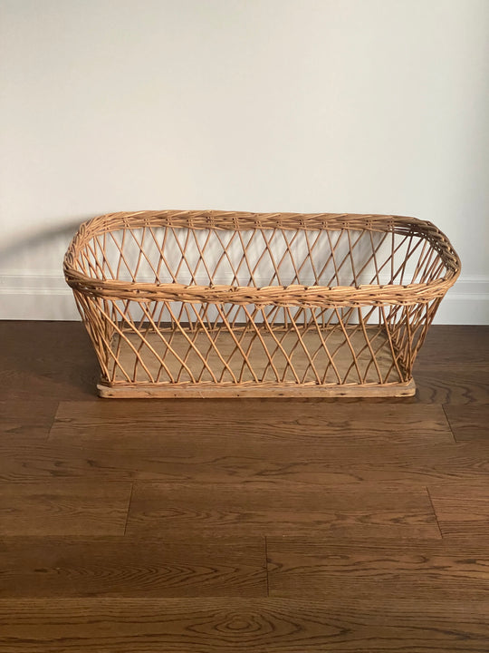 19th century European open weave willow woven basket