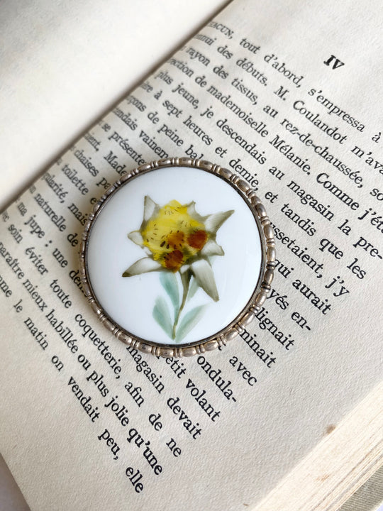 vintage German hand painted Rosenthal brooch