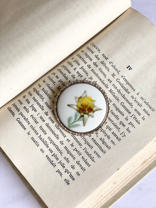 vintage German hand painted Rosenthal brooch