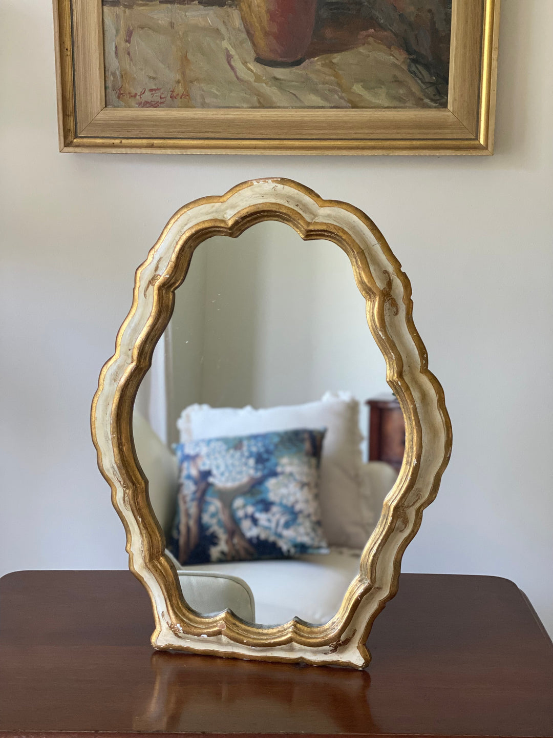 rare midcentury italian florentine vanity mirror