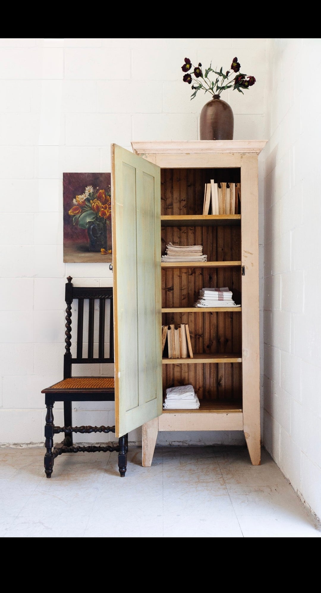 antique English chimney cabinet