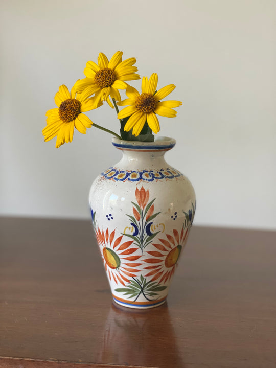 19th century French Quimper petite pottery vase