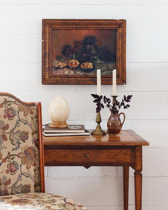 19th century Italian burl oak and inlay writing desk