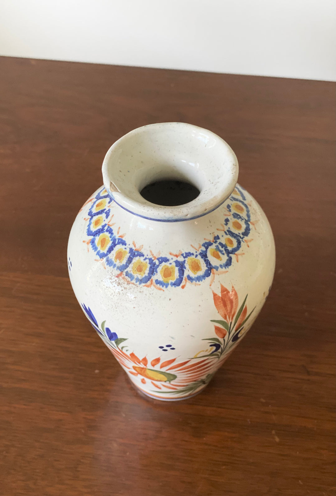 19th century French Quimper petite pottery vase
