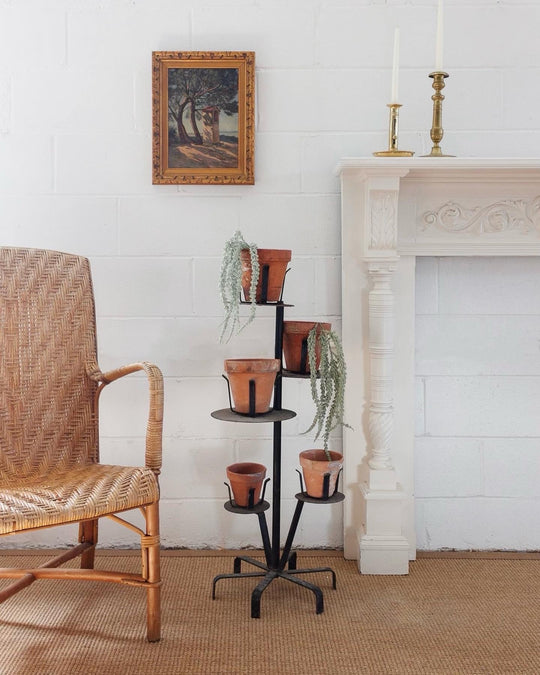 vintage French wrought iron florist display stand