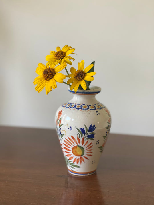19th century French Quimper petite pottery vase