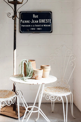 1950s French wrought iron bistro chair