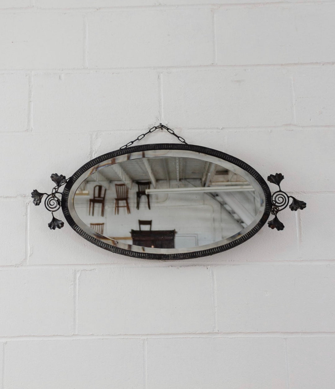 vintage french wrought iron mirror