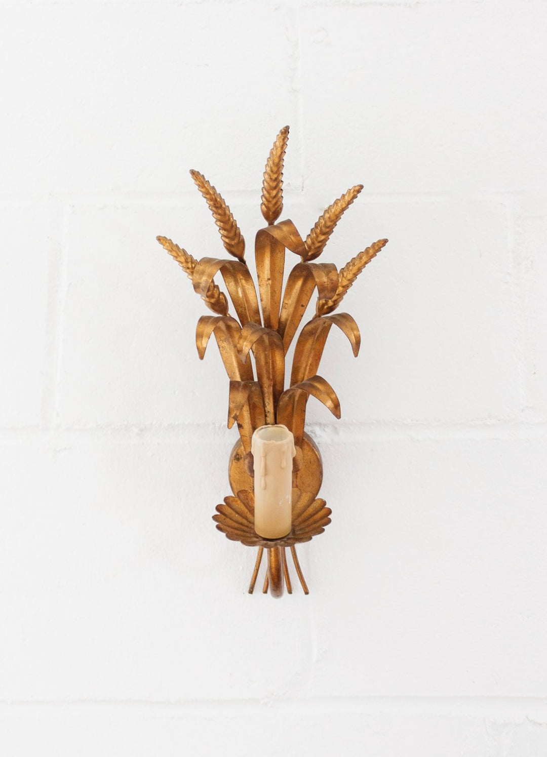 1970s gilt wall sconce attributed to Hans Kögl