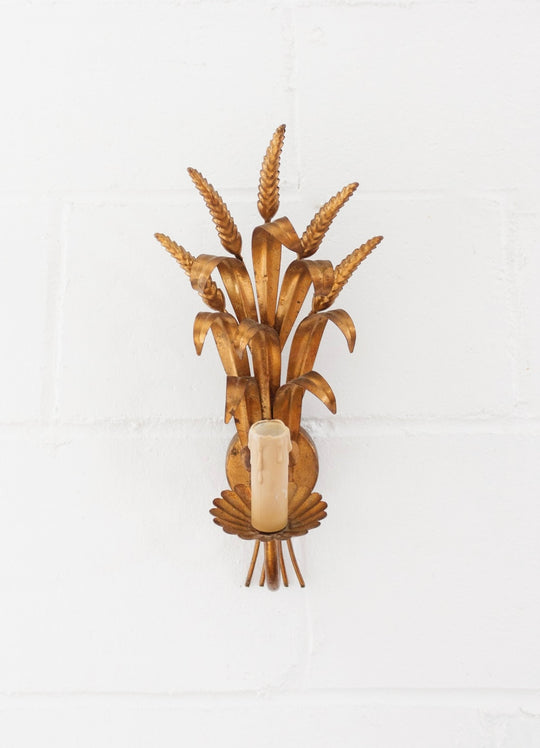 1970s gilt wall sconce attributed to Hans Kögl