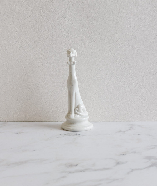 20th century french long necked dog figurine