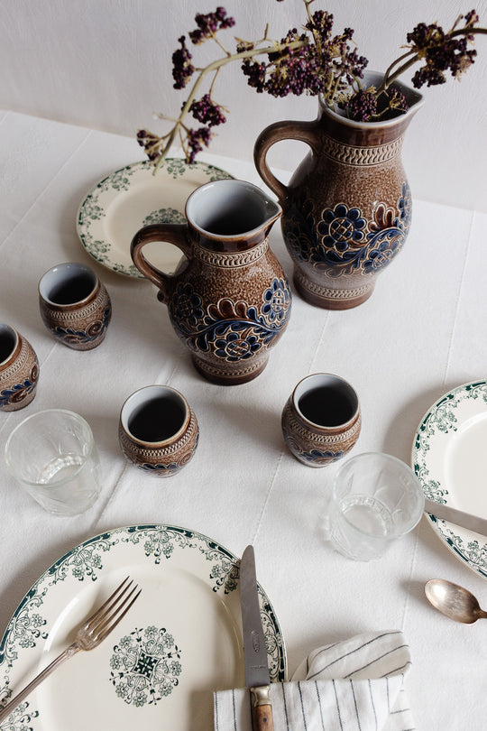 midcentury Marzi Remi salt glazed pottery set