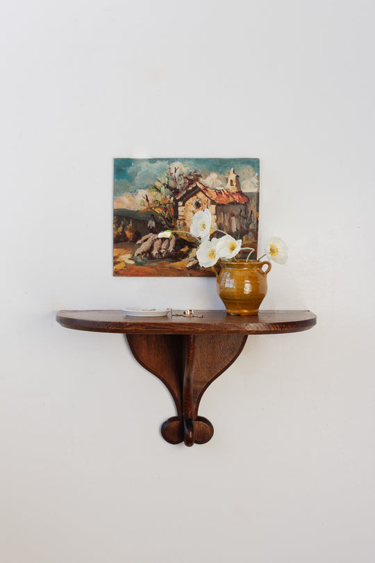 vintage french wood carved wall mounted shelf