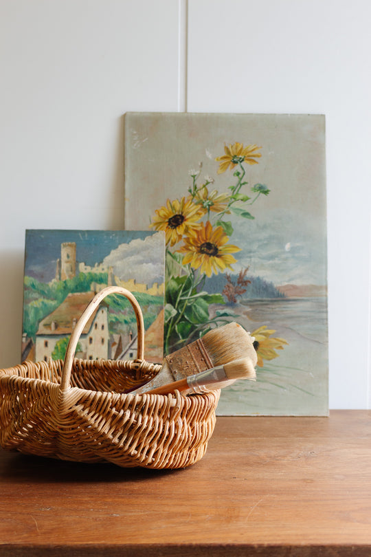 vintage french woven panier