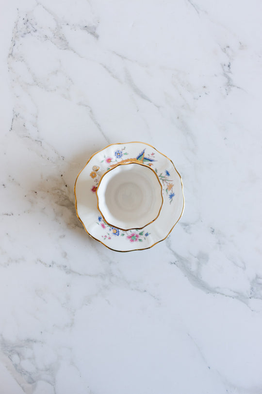 vintage hammersley "bird of paradise" teacup and saucer