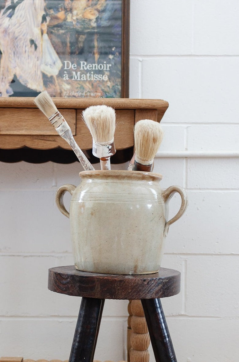 vintage french stoneware confit pot