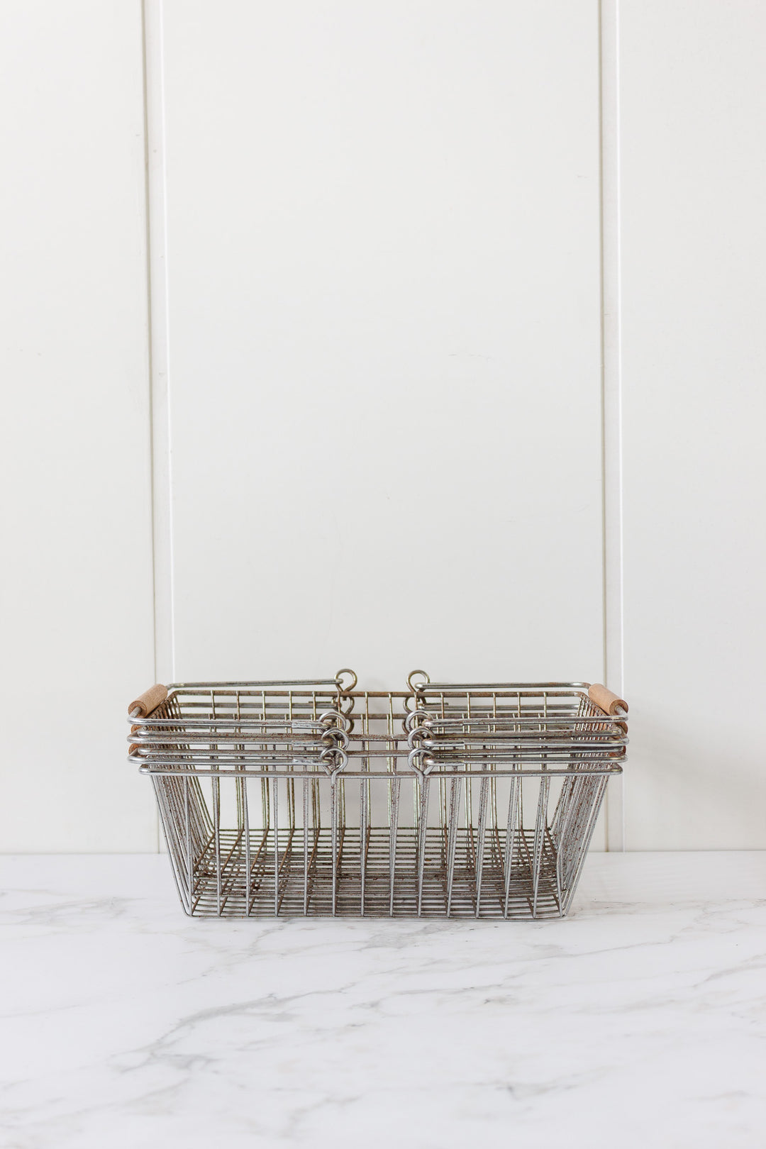 vintage french wood handled "marché panier"