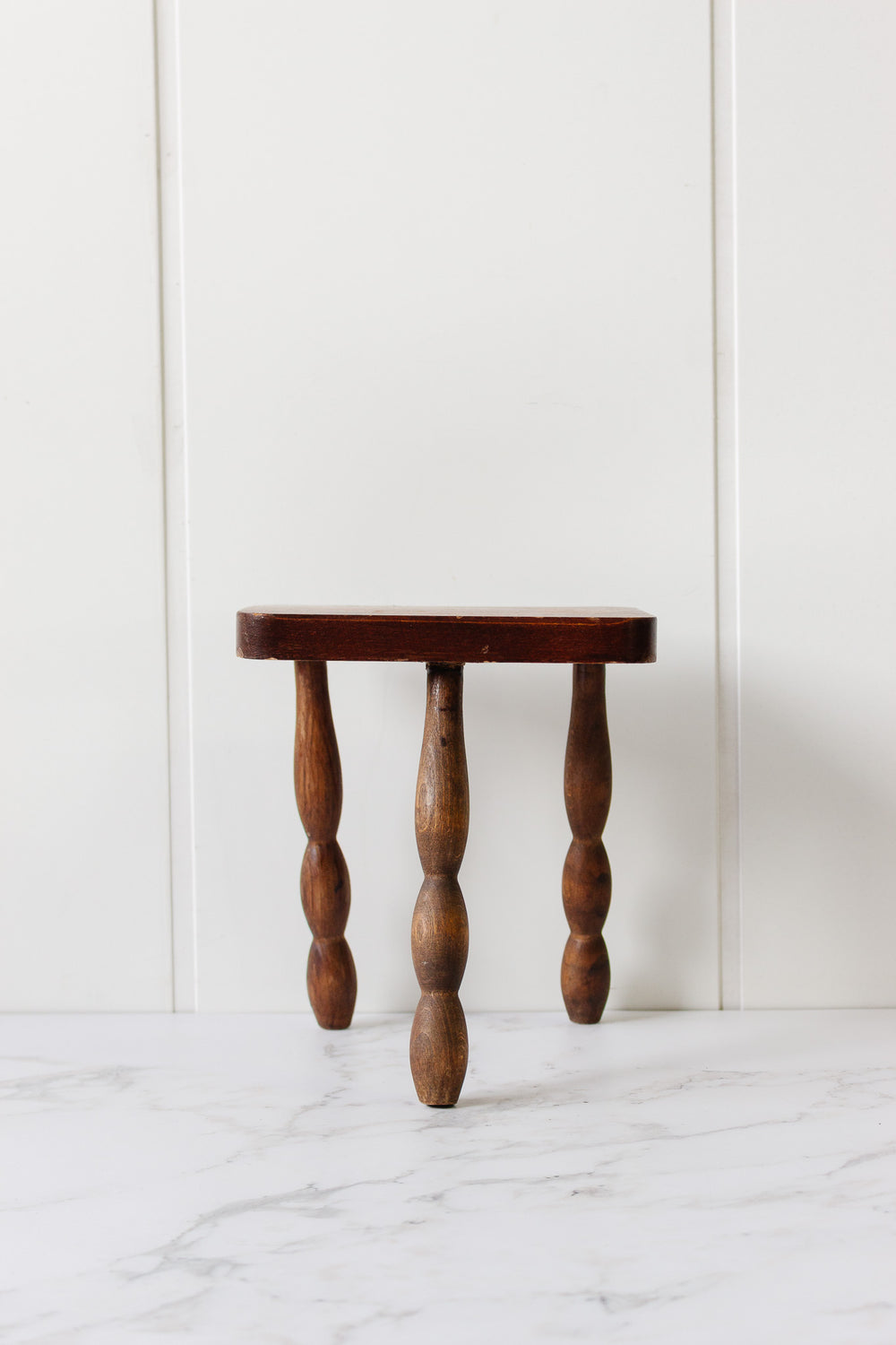 vintage french turned leg wood "petite" stool