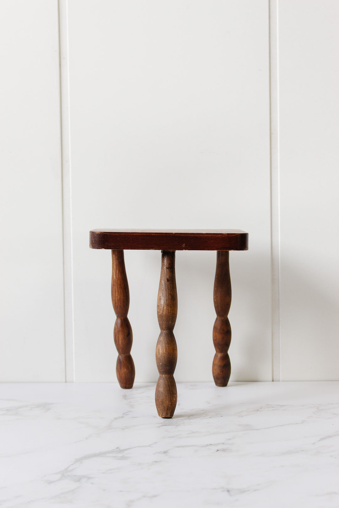 vintage french turned leg wood "petite" stool