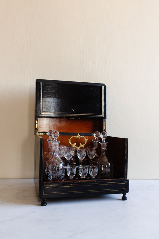 19th century Napoleon III ebonized rosewood “cave à liqueur”