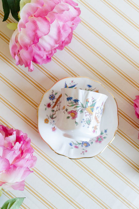vintage hammersley "bird of paradise" teacup and saucer