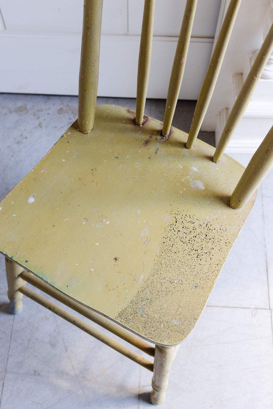 vintage french chippy paint farmhouse chair
