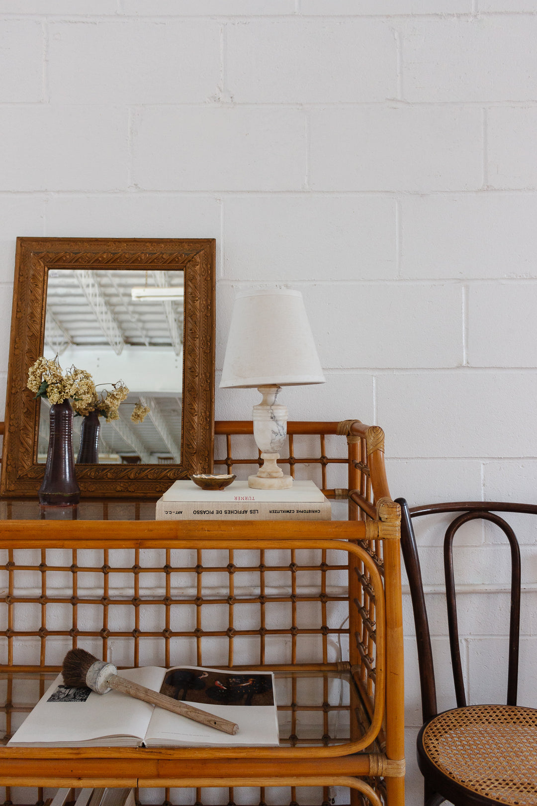 vintage Italian marble table lamp