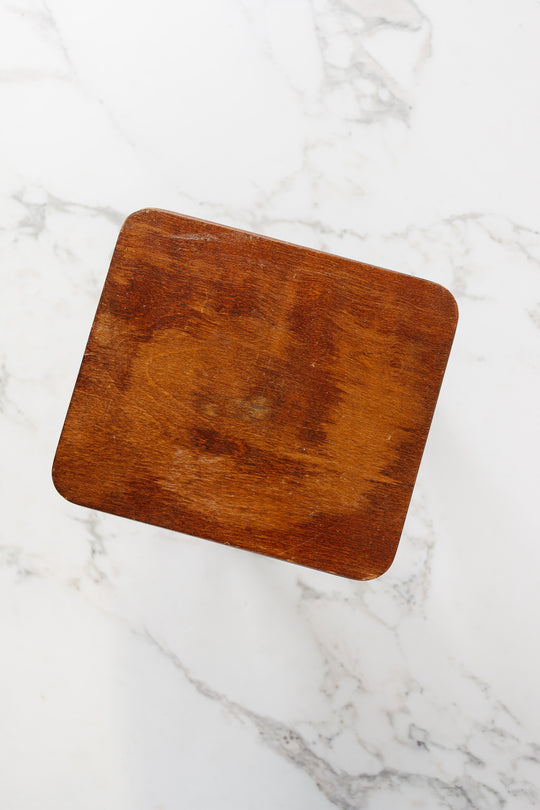 vintage french turned leg wood "petite" stool