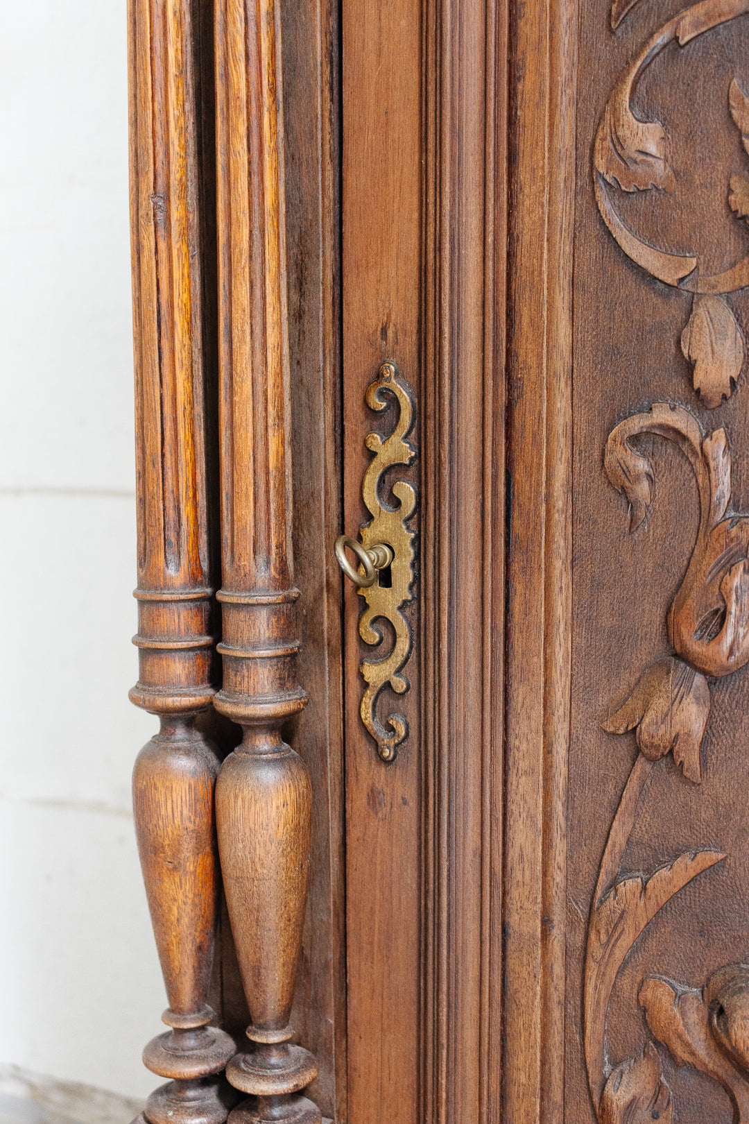 19th century french oak carved renaissance revival cabinet