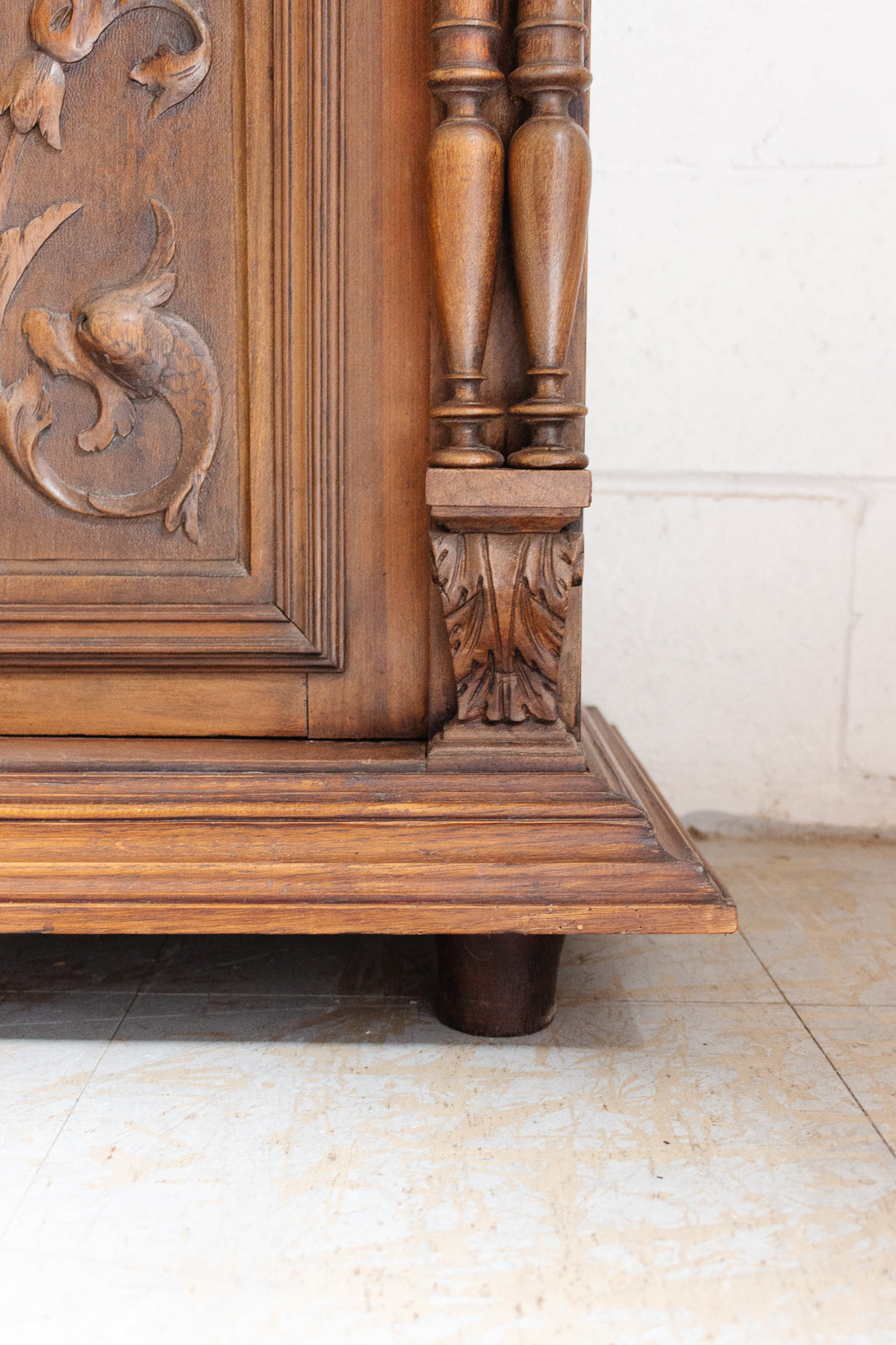 19th century french oak carved renaissance revival cabinet