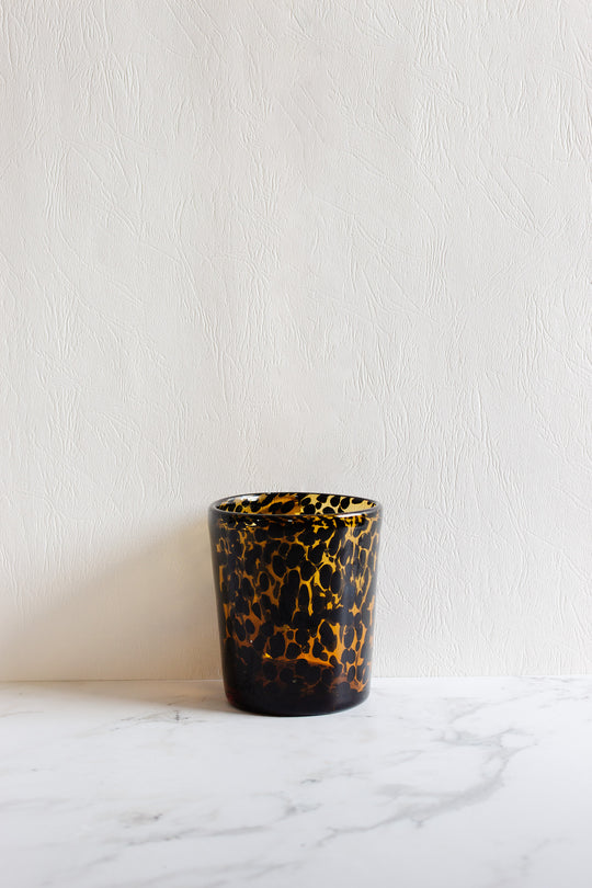 vintage french tortoiseshell glass tumblers