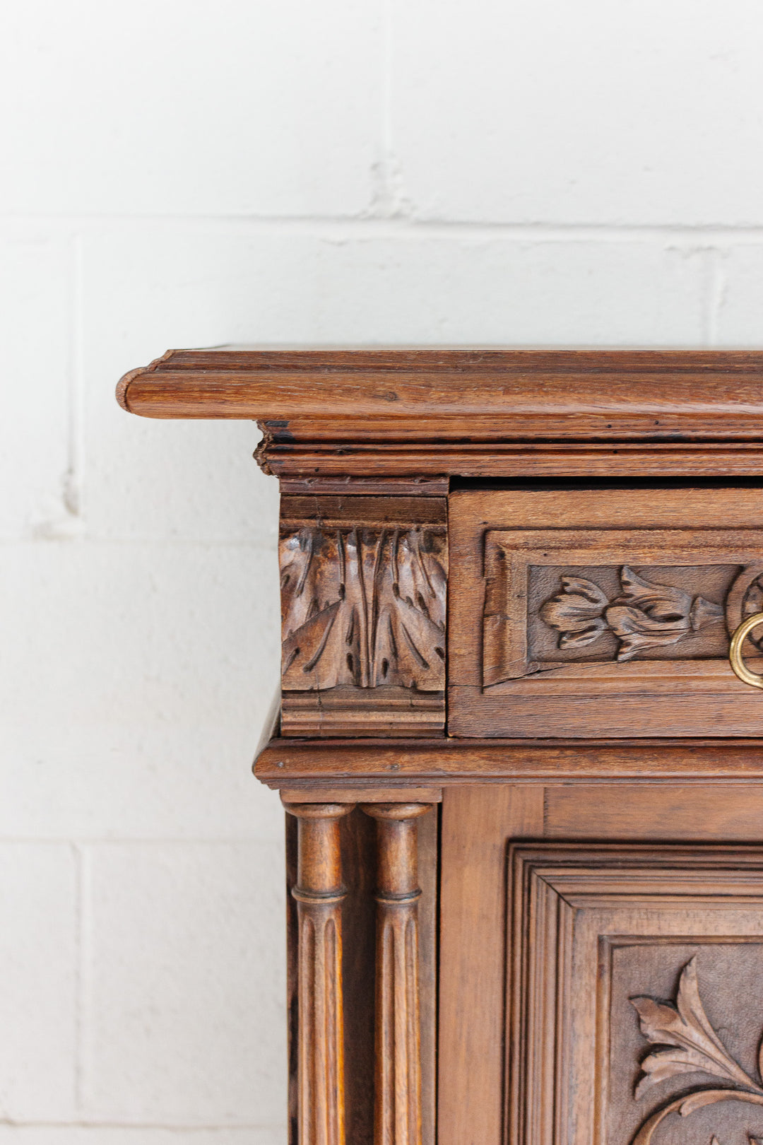 19th century french oak carved renaissance revival cabinet