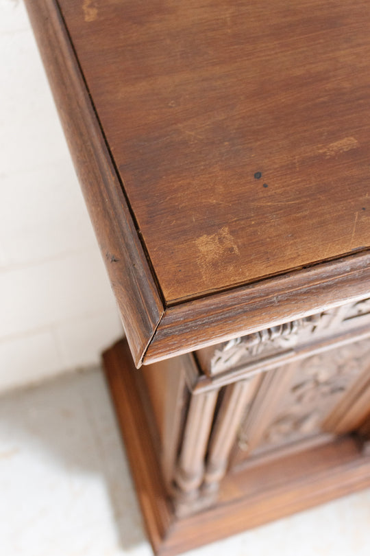 19th century french oak carved renaissance revival cabinet