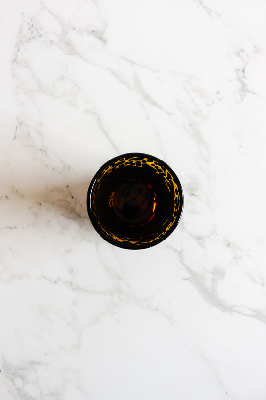 vintage french tortoiseshell glass tumblers