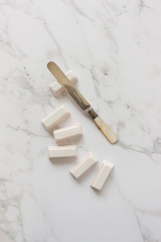 set of 6 vintage french porcelain knife rests