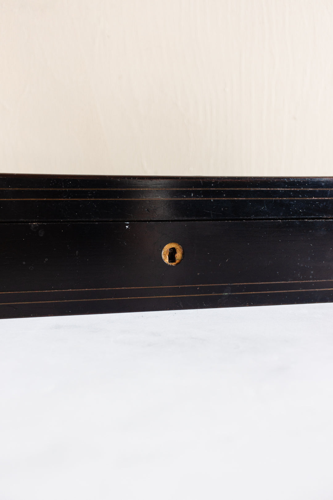 19th century mahogany Napoleon III ebony & brass inlay glove box