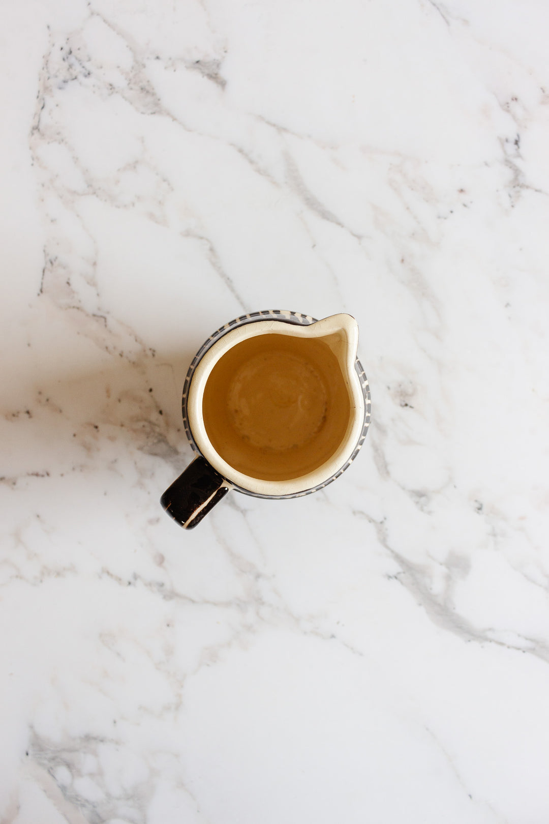 vintage french striped pottery pitcher