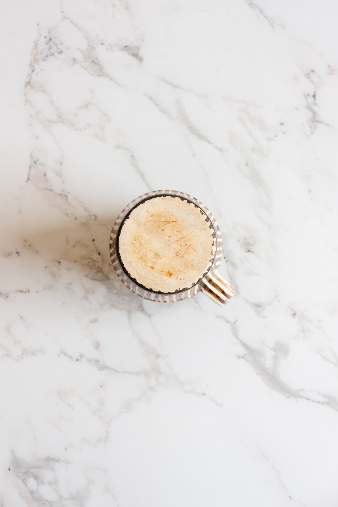 vintage french striped pottery pitcher