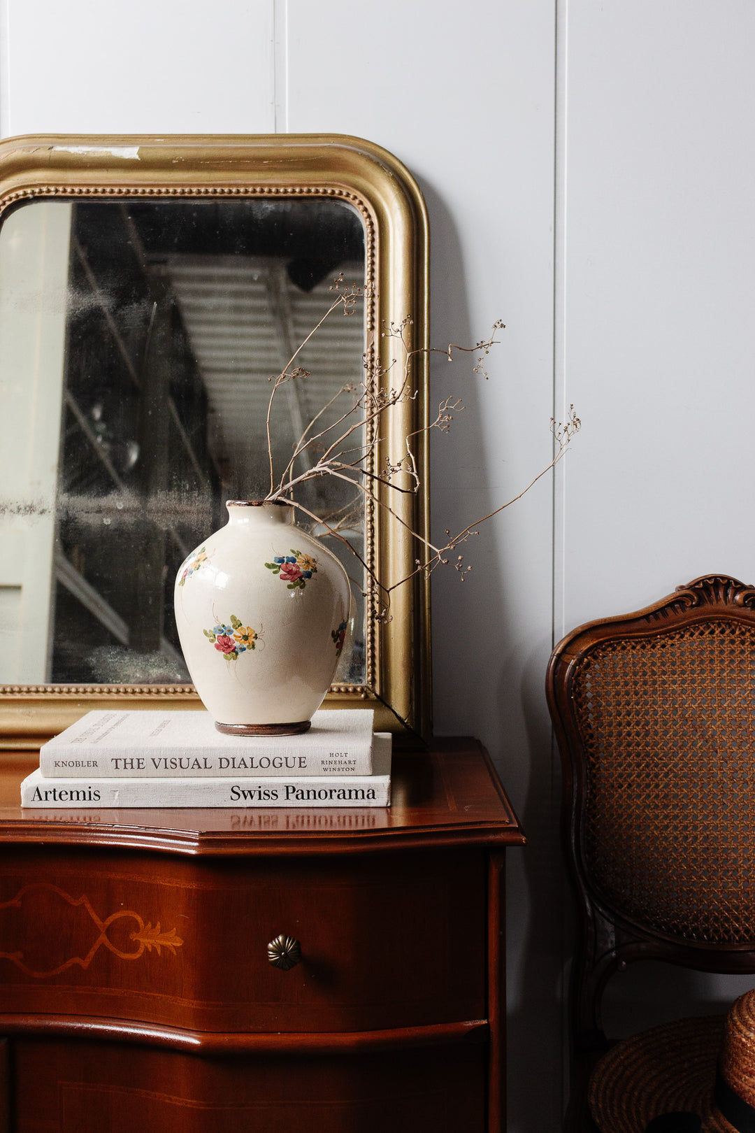 pair of hand painted Vallauris vases