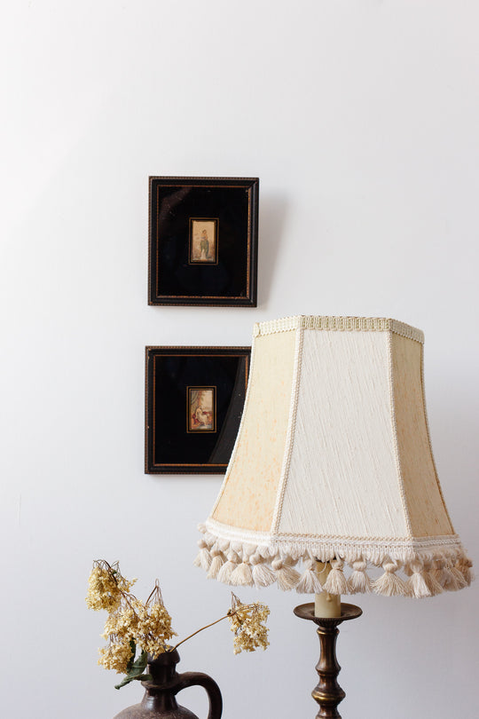 antique Baxter framed needle box miniature prints