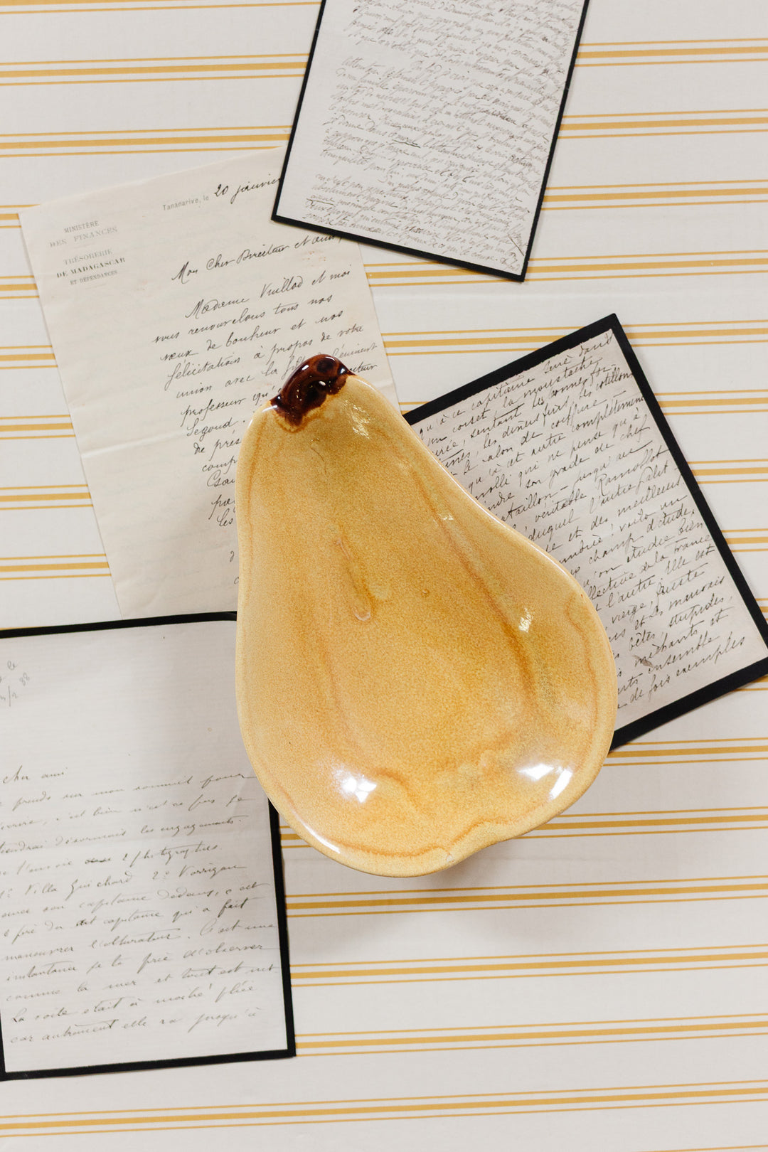 vintage french vallauris pear dish