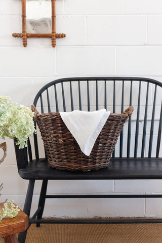 antique french woven willow panier