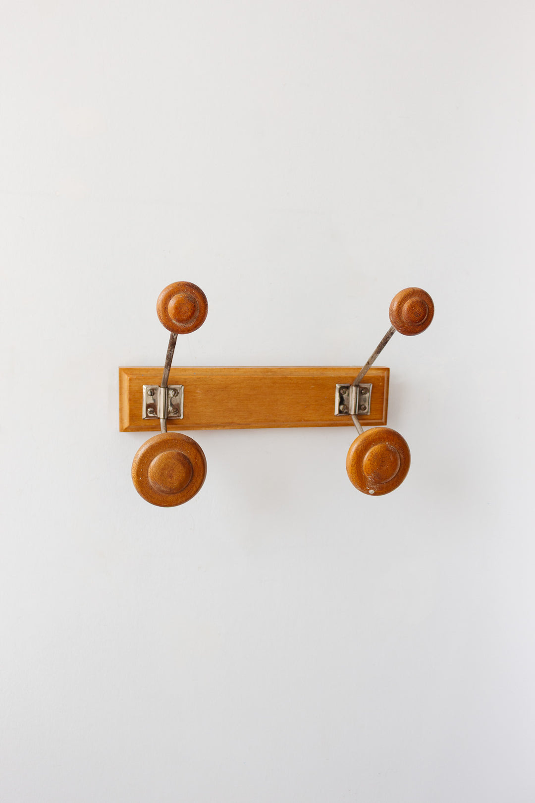 vintage french wood and metal patère